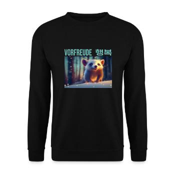 Adorable racoon in the snow - Unisex Sweatshirt - black - Front - Alina (178cm) & Michal (187cm)