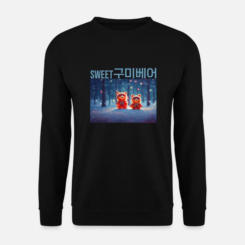 Mignons ours en gomme rouges mignons dans la neige - Sweat-shirt Unisexe - noir