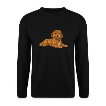 Cavapoo Capoodle Cavoodle Dog Gift - Unisex Sweatshirt - black - Front - Alina (178cm) & Michal (187cm)