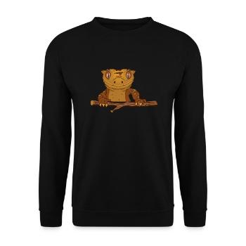 Kronengecko Eidechse Reptil Herpetologe - Unisex Pullover - Schwarz - Vorne - Alina (178cm) & Michal (187cm)