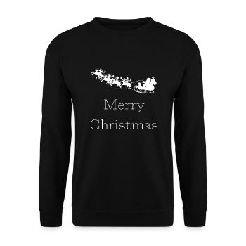 Merry Christmas - Unisex Pullover - Schwarz - Vorne - Alina (178cm) & Michal (187cm)