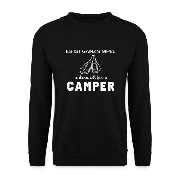 C’est facile, parce que je suis campeur - Sweat-shirt Unisexe - noir - Devant - Alina (178cm) & Michal (187cm)