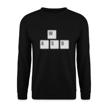 Touches du clavier WASD de l’ordinateur - Sweat-shirt Unisexe - noir - Devant - Alina (178cm) & Michal (187cm)