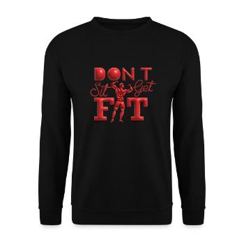 Fit bleiben - Unisex Pullover - Schwarz - Vorne - Alina (178cm) & Michal (187cm)