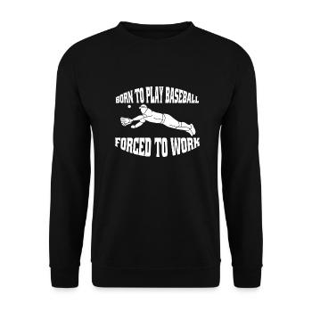 Baseball Geschenk Baseballliebhaber Baseballspiel - Unisex Pullover - Schwarz - Vorne - Alina (178cm) & Michal (187cm)
