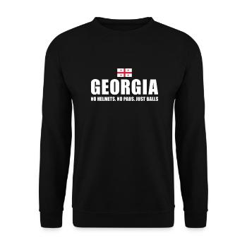 No Helmets No Pads Just Balls Rugby - Unisex Sweatshirt - black - Front - Alina (178cm) & Michal (187cm)