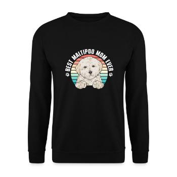 Maltipoo Hund - Unisex Pullover - Schwarz - Vorne - Alina (178cm) & Michal (187cm)
