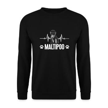 Chien Maltipoo - Sweat-shirt Unisexe - noir - Devant - Alina (178cm) & Michal (187cm)
