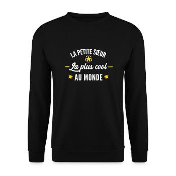 cadeau humour petite-sœur - Sweat-shirt Unisexe - noir - Devant - Alina (178cm) & Michal (187cm)