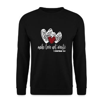 Make Love Not Waste - Unisex Sweatshirt - black - Front - Alina (178cm) & Michal (187cm)