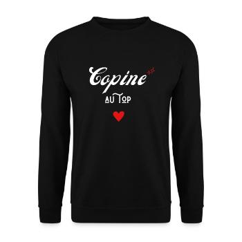 copine au top idée cadeau - Sweat-shirt Unisexe - noir - Devant - Alina (178cm) & Michal (187cm)
