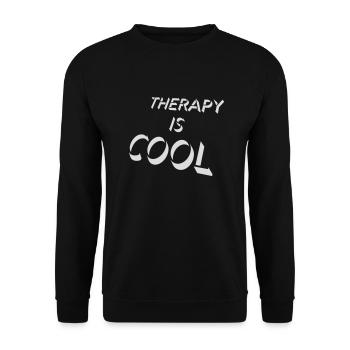 therapy is cool Quote - Unisex Sweatshirt - black - Front - Alina (178cm) & Michal (187cm)