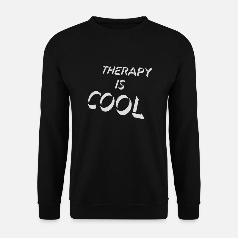 therapy is cool Zitat - Unisex Pullover - Schwarz