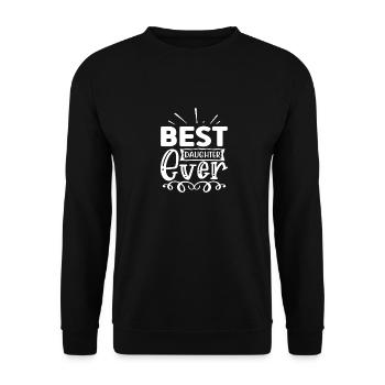 Best daughter ever Muttertag Kindertag Geschenk - Unisex Pullover - Schwarz - Vorne - Alina (178cm) & Michal (187cm)
