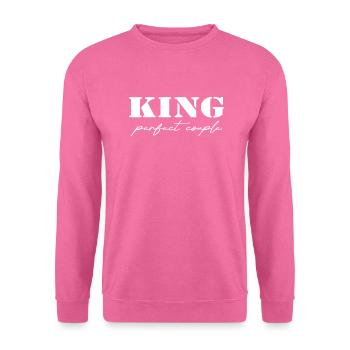 King and Queen King Geschenk white - Unisex Pullover - Pink - Vorne