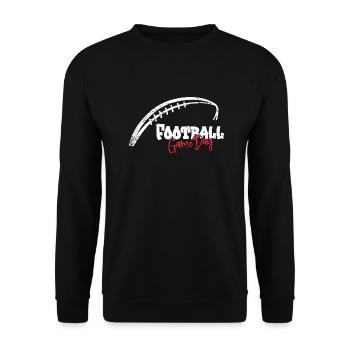 American Football Fan Shirt - Game Day Vintage - Unisex Sweatshirt - black - Front - Alina (178cm) & Michal (187cm)