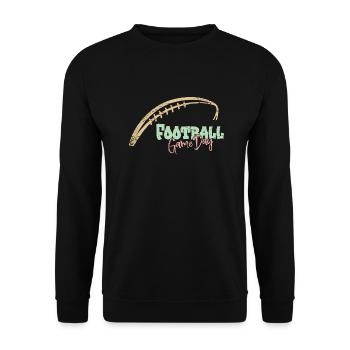 American Football Fan Shirt - Game Day Vintage - Unisex Sweatshirt - black - Front - Alina (178cm) & Michal (187cm)