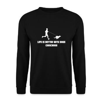 Marathon Triathlon Running Jogging Biking Cycling - Unisex Sweatshirt - black - Front - Alina (178cm) & Michal (187cm)