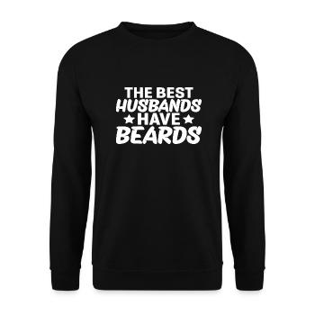 The Best Husbands have Beards - Unisex Pullover - Schwarz - Vorne - Alina (178cm) & Michal (187cm)