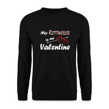 Mon Rottweiler est mon Valentin - Sweat-shirt Unisexe - noir - Devant - Alina (178cm) & Michal (187cm)