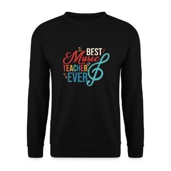 Best Music Teacher Ever Education Notes Instrument - Unisex Pullover - Schwarz - Vorne - Alina (178cm) & Michal (187cm)