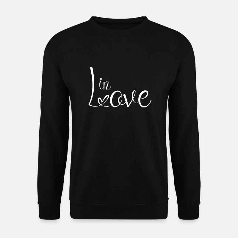 In Love white - Unisex Sweatshirt - black