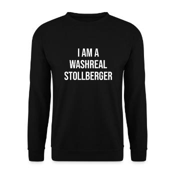 Ich bin ein Waschechter Stollberger - Unisex Pullover - Schwarz - Vorne - Alina (178cm) & Michal (187cm)