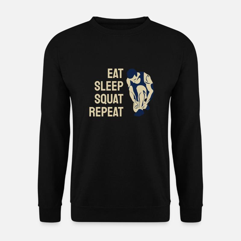 Eat Sleep Squat Repeat - Unisex Pullover - Schwarz