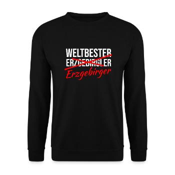 Nicht Erzgebirgler Erzgebirger - Unisex Pullover - Schwarz - Vorne - Alina (178cm) & Michal (187cm)