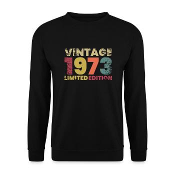 50 ème Anniversaire 50 ans 1973 Cadeau Vintage - Sweat-shirt Unisexe - noir - Devant - Alina (178cm) & Michal (187cm)