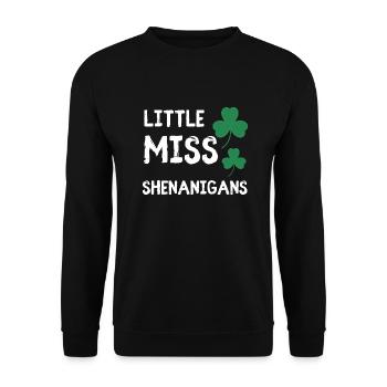 little miss shenanigans st patricks day kids girls - Sweat-shirt Unisexe - noir - Devant - Alina (178cm) & Michal (187cm)
