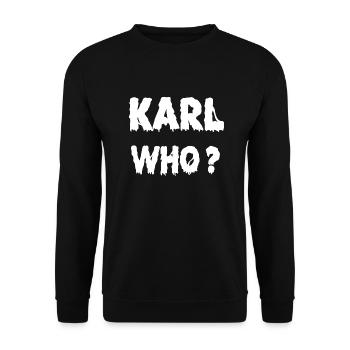 Karl Who? - Unisex Pullover - Schwarz - Vorne - Alina (178cm) & Michal (187cm)