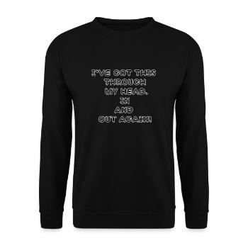 funny non-thinking design / funny sayings - Unisex Sweatshirt - black - Front - Alina (178cm) & Michal (187cm)