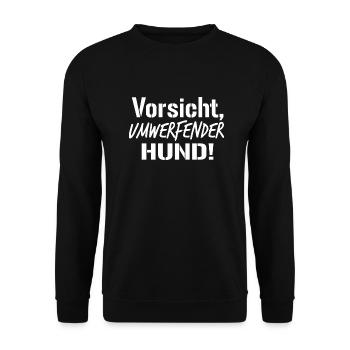 PUG - Hunde Spruch - Unisex Pullover - Schwarz - Vorne - Alina (178cm) & Michal (187cm)
