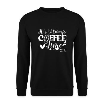 Ses cadeaux toujours Coffee Time Coffee Lover - Sweat-shirt Unisexe - noir - Devant - Alina (178cm) & Michal (187cm)