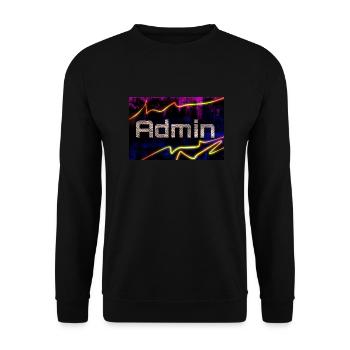 ADMIN Administrator Abstraktion Schrift Illusion - Unisex Pullover - Schwarz - Vorne - Alina (178cm) & Michal (187cm)