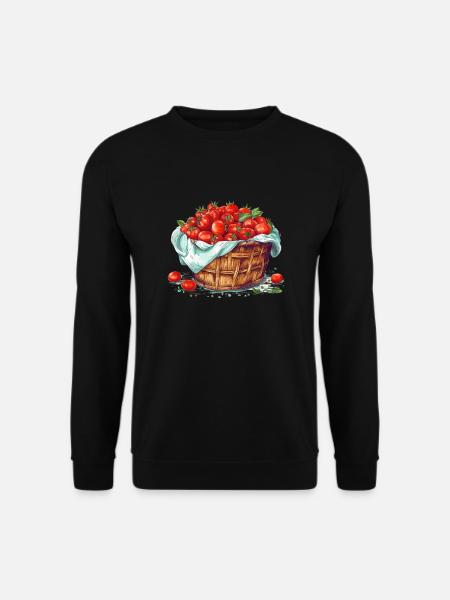Ein Korb gefüllt mit Tomaten, transparent - Unisex Pullover - Schwarz