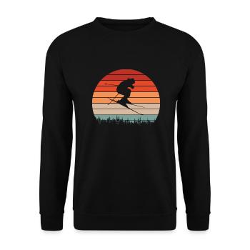 Skiing skiing ski motif for skiers - Unisex Sweatshirt - black - Front - Alina (178cm) & Michal (187cm)