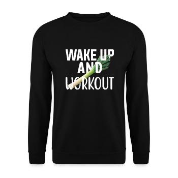 Wake up and workout Get up and exercise. - Unisex Sweatshirt - black - Front - Alina (178cm) & Michal (187cm)