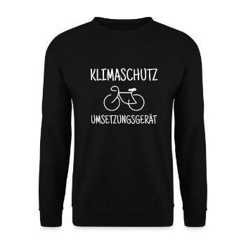 Klimaschutz- Umsetzungs- Gerät - Unisex Pullover - Schwarz - Vorne - Alina (178cm) & Michal (187cm)