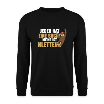 Bergsteigen Bouldern Klettern Kletterer - Unisex Pullover - Schwarz - Vorne - Alina (178cm) & Michal (187cm)