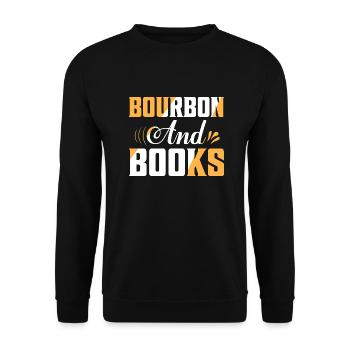 Bourbon And Books Drinking Whiskey - Unisex Pullover - Schwarz - Vorne - Alina (178cm) & Michal (187cm)