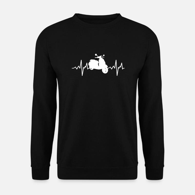 Moped Herzschlag Mofa Geschenk - Unisex Pullover - Schwarz