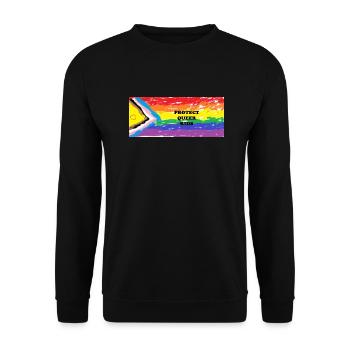 protect queer kids - Unisex Sweatshirt - black - Front - Alina (178cm) & Michal (187cm)