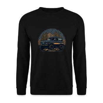 offroad suv Geländewagen 4x4 5000 - DIGITAL - Unisex Pullover - Schwarz - Vorne - Alina (178cm) & Michal (187cm)