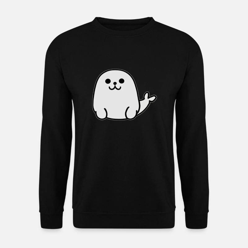 Süße Charmante Weiße Robbe - Unisex Pullover - Schwarz