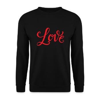 LOVE - Unisex Pullover - Schwarz - Vorne - Alina (178cm) & Michal (187cm)