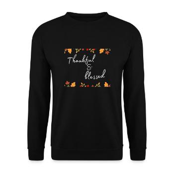 Thanksgiving - Chemise Thankful & Bless - Sweat-shirt Unisexe - noir - Devant - Alina (178cm) & Michal (187cm)