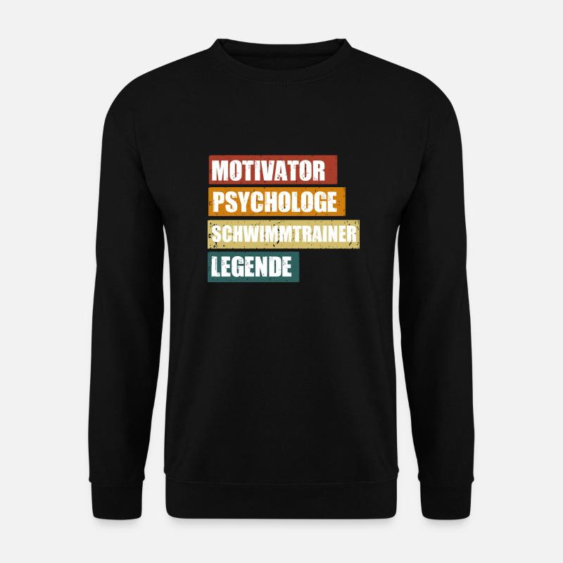 Lustige Schwimmtrainer Sprüche zum Geburtstag - Unisex Pullover - Schwarz