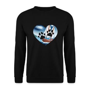 Segeln Segelsport Hund Segler Segelschiff Hunde - Unisex Pullover - Schwarz - Vorne - Alina (178cm) & Michal (187cm)